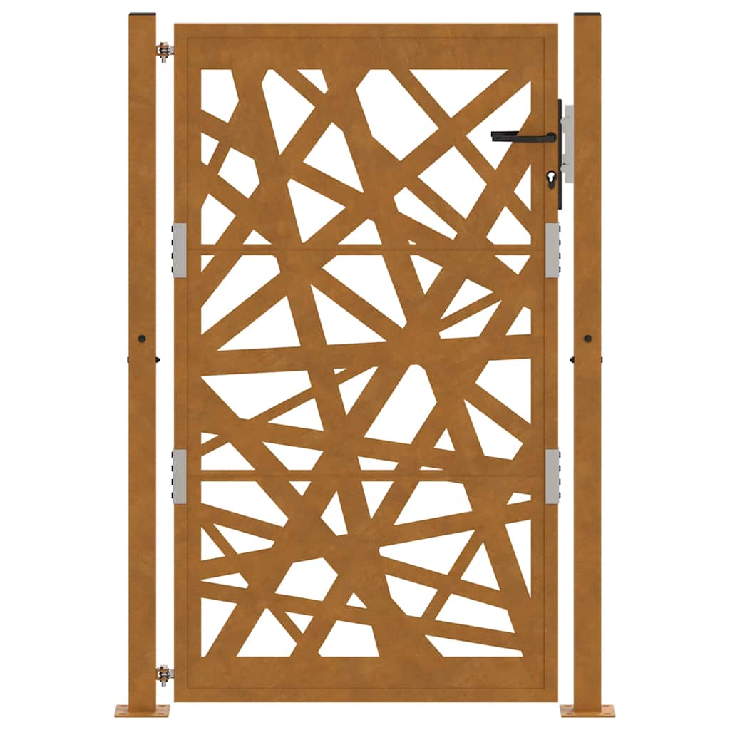 Cancello da Giardino 105x155 cm Acciaio Corten Design Leggero