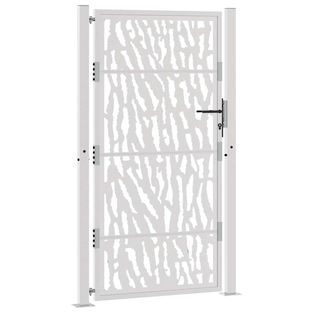 Cancello da Giardino 105x180 cm Acciaio Corten Design a Traccia