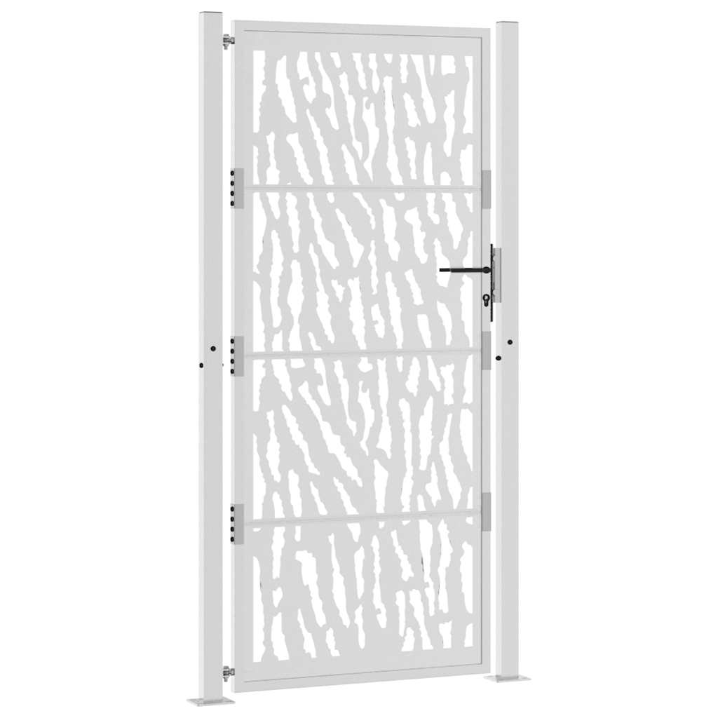 Cancello da Giardino 105x205 cm Acciaio Corten Design a Traccia