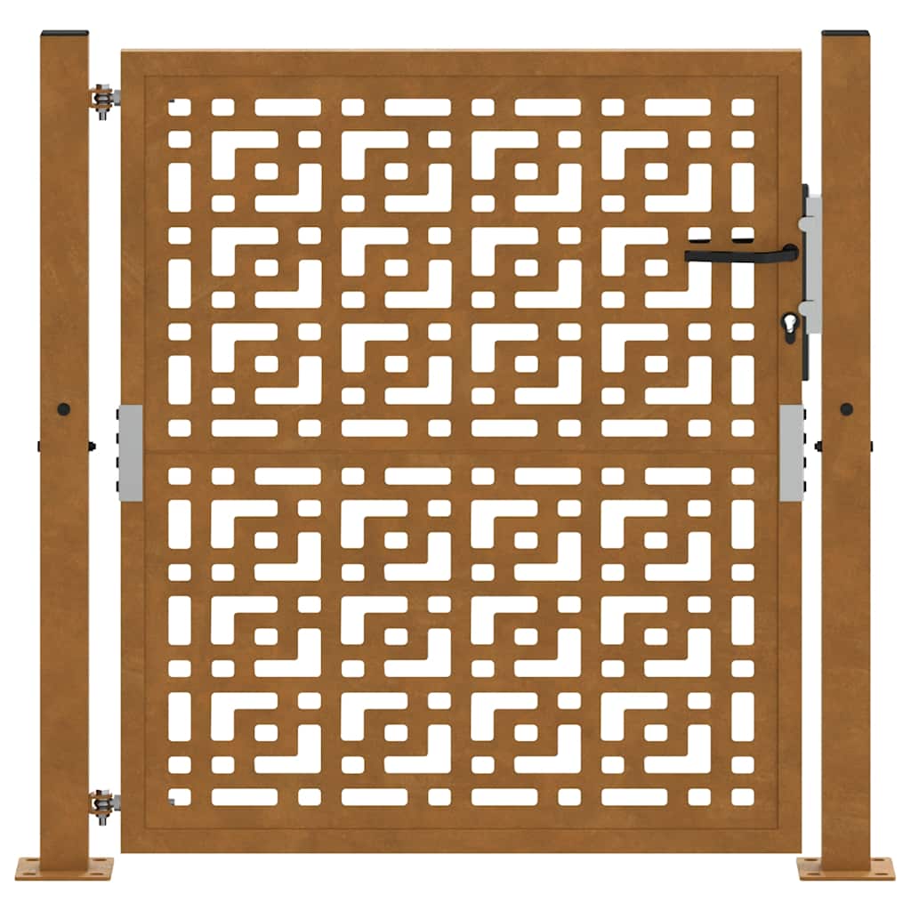 Cancello da Giardino 105x105 cm Acciaio Corten Design a Croce