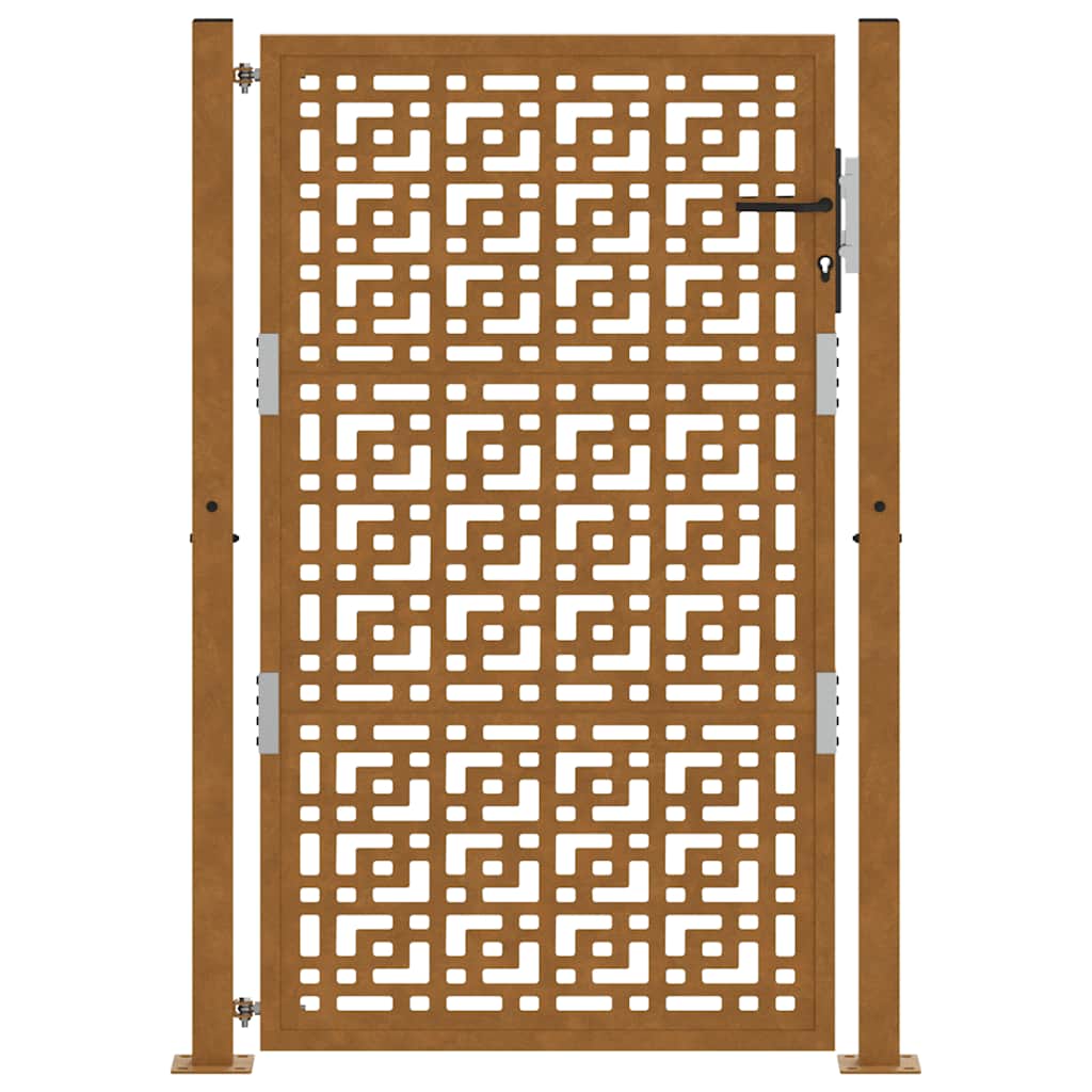 Cancello da Giardino 105x155 cm Acciaio Corten Design a Croce