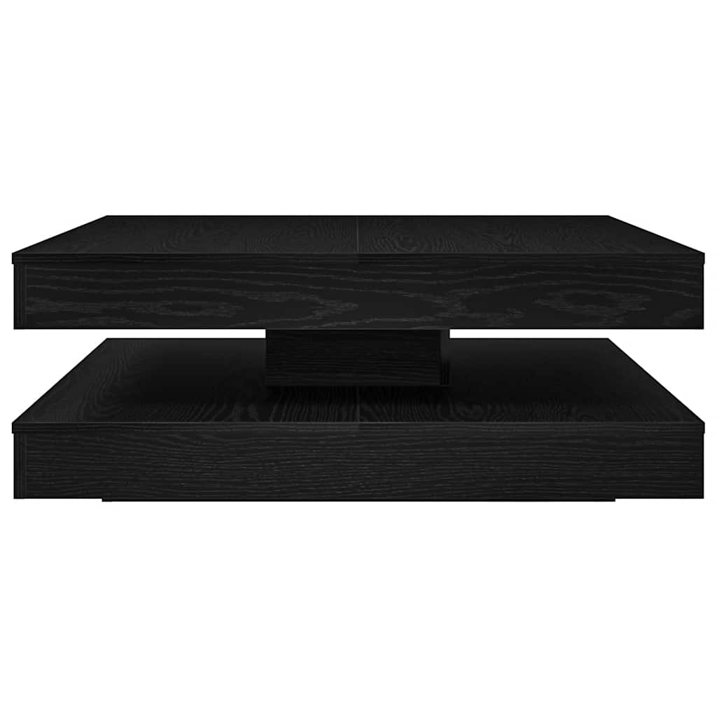 Tavolino da Caffè Girevole a 360 Gradi Nero 90x90x34,5 cm