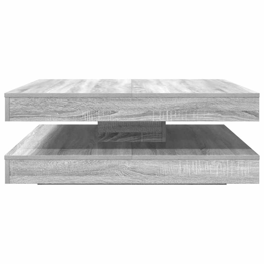Tavolino da Caffè Girevole a 360 Gradi Grigio 90x90x34,5 cm