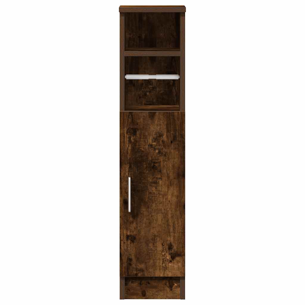 Mobile da Bagno con Portarotolo Rovere Fumo 20,5x22x90 cm
