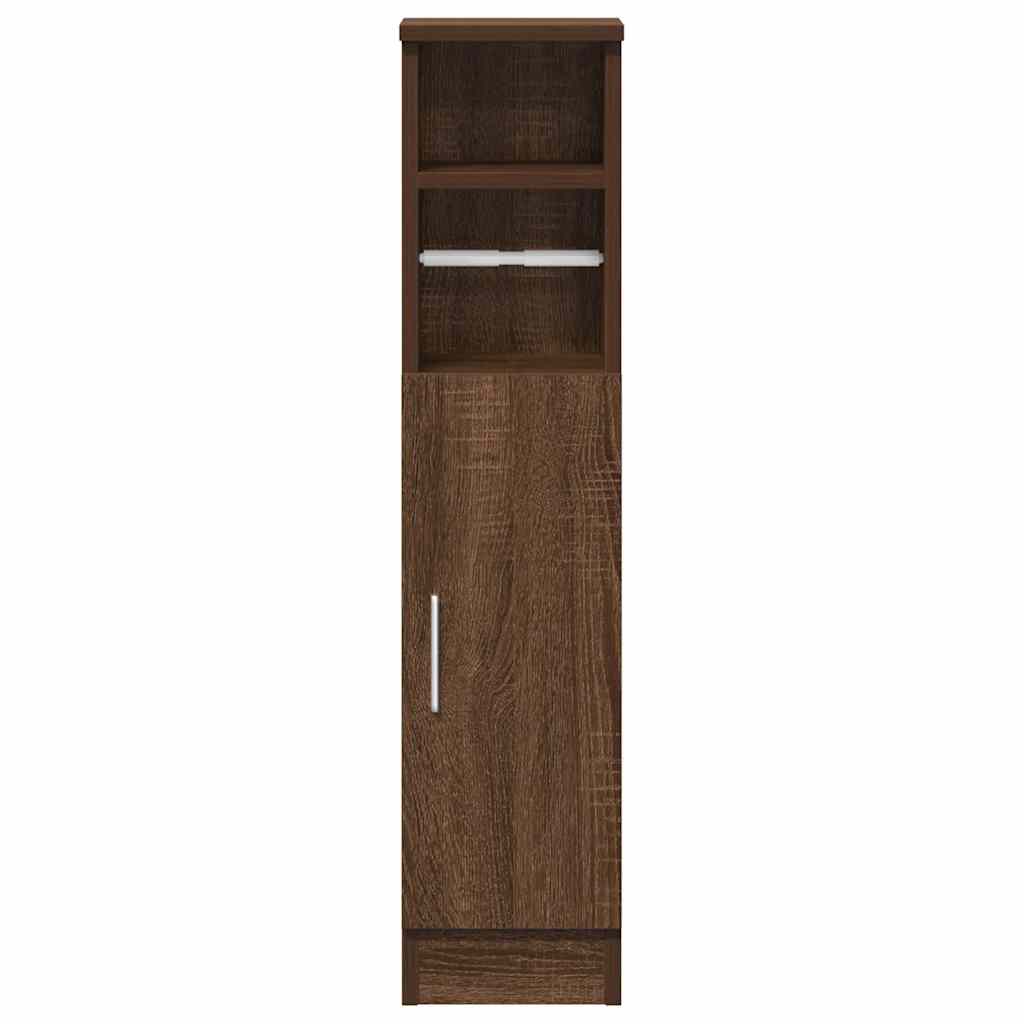 Mobile da Bagno con Portarotolo Rovere Marrone 20,5x22x90 cm