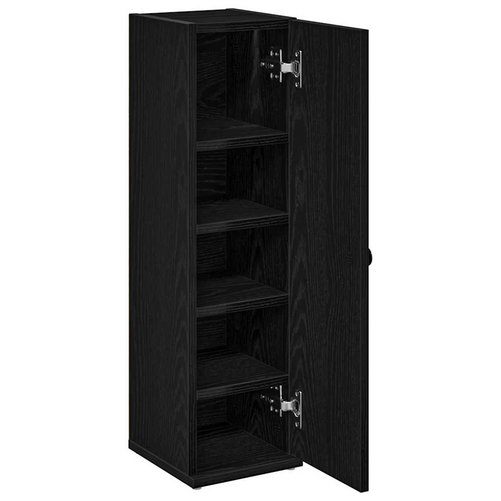 Mobile da Bagno con Portarotolo Nero 20,5x22x72 cm