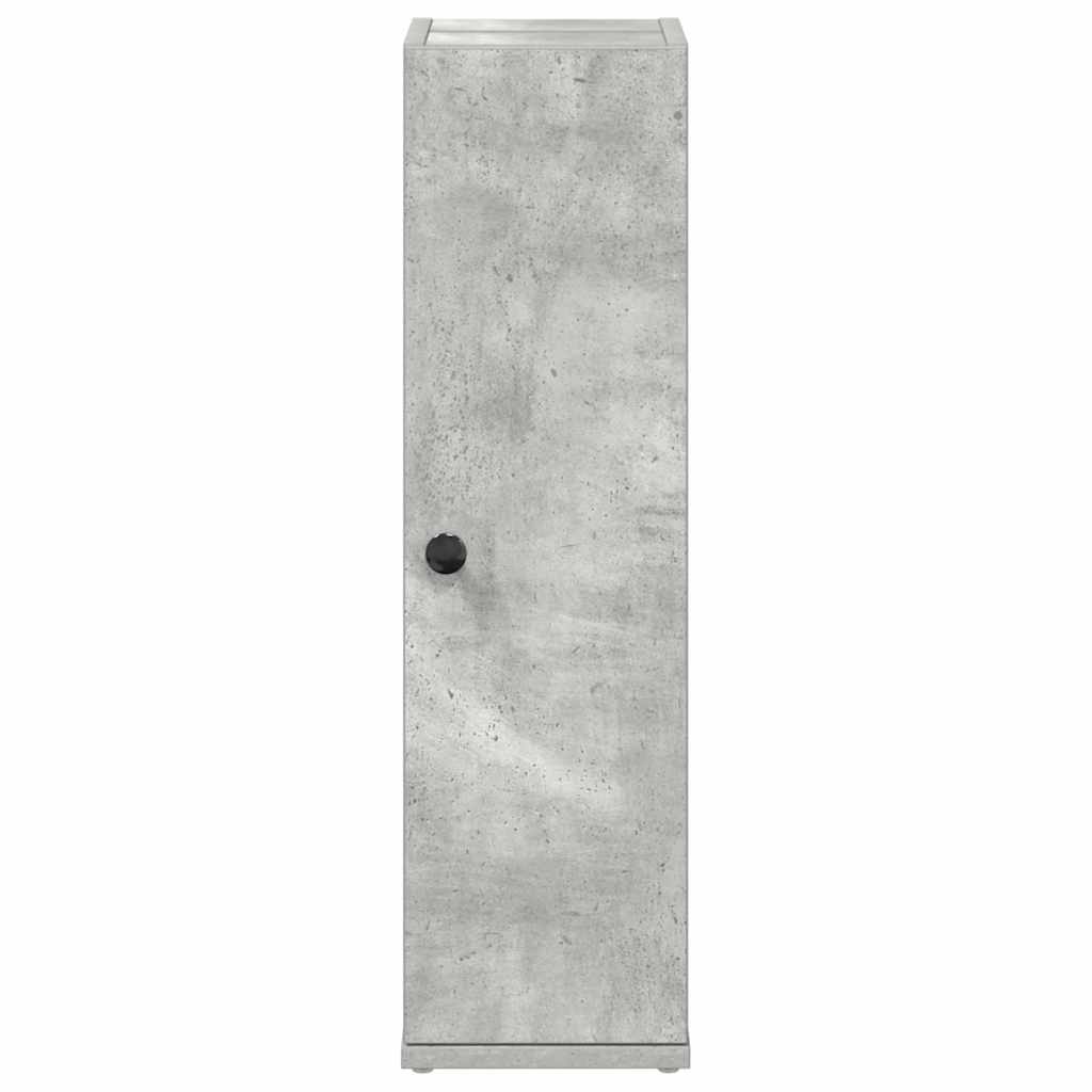 Mobile da Bagno con Portarotolo Grigio Cemento 20,5x22x72 cm