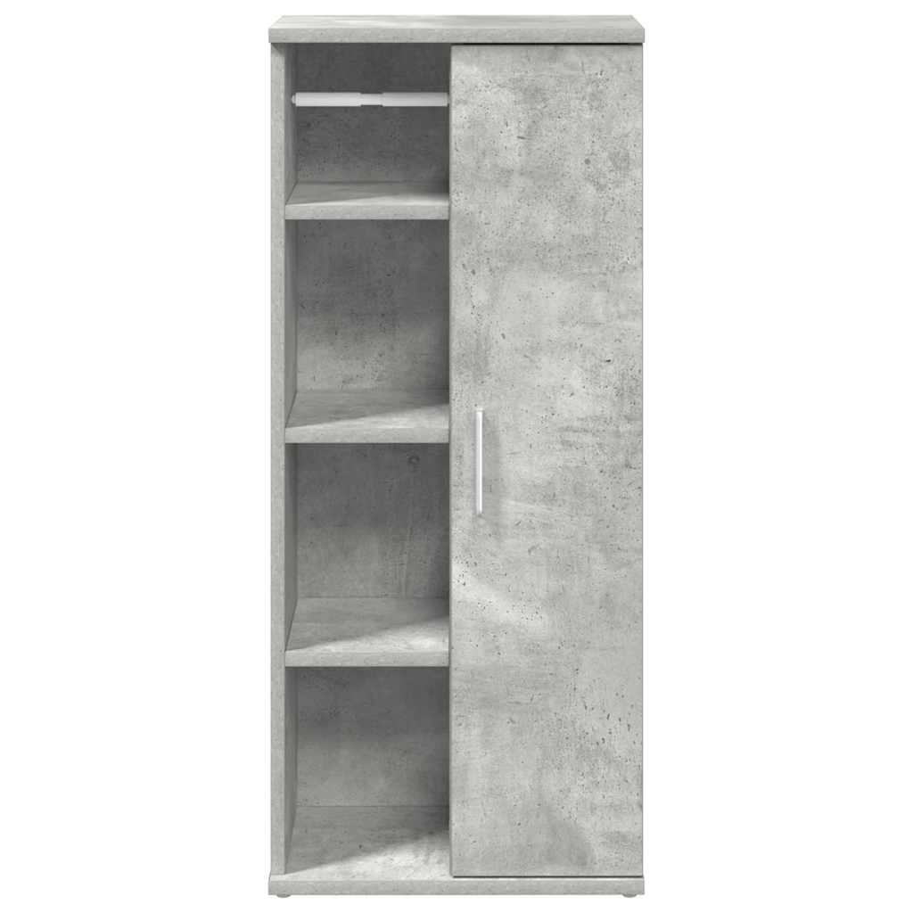 Mobile da Bagno con Portarotolo Grigio Cemento 39x22x90 cm