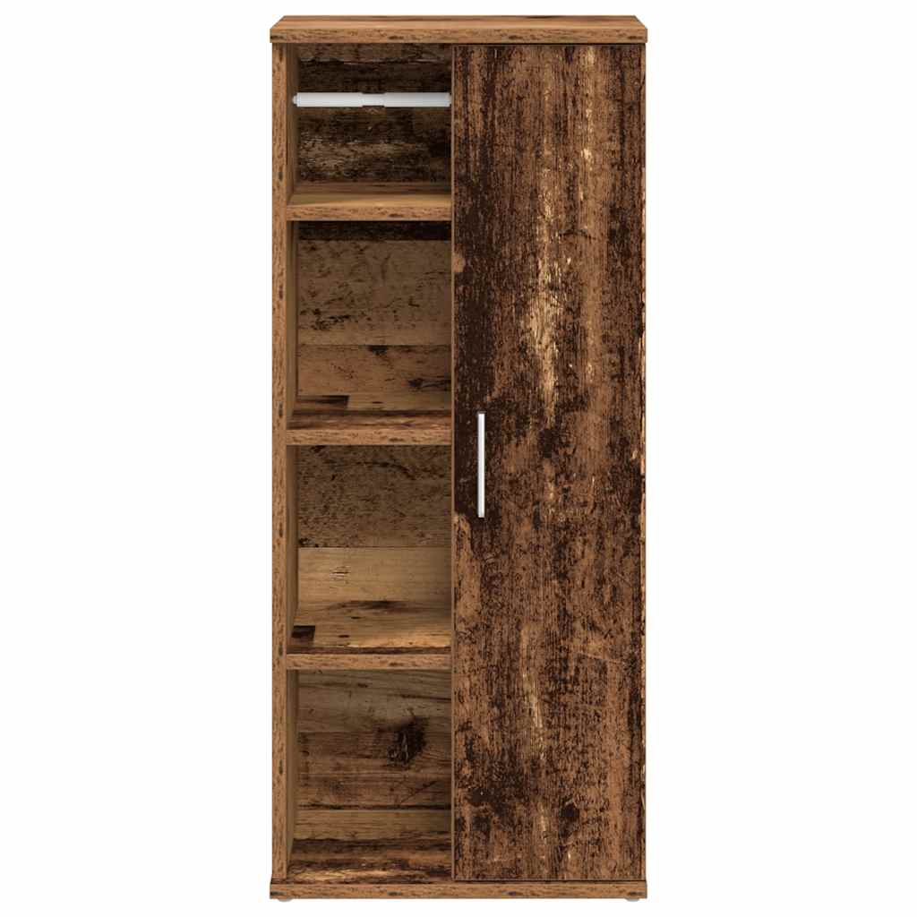Mobile da Bagno con Portarotolo Legno Antico 39x22x90 cm