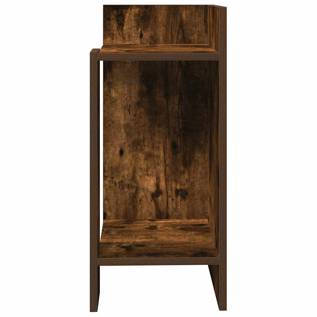 Tavolino Laterale con Ripiano Rovere Fumo 25,5x27x60 cm