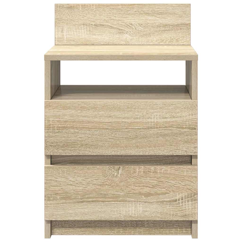 Comodino con 2 Cassetti Rovere Sonoma 40x33x60 cm