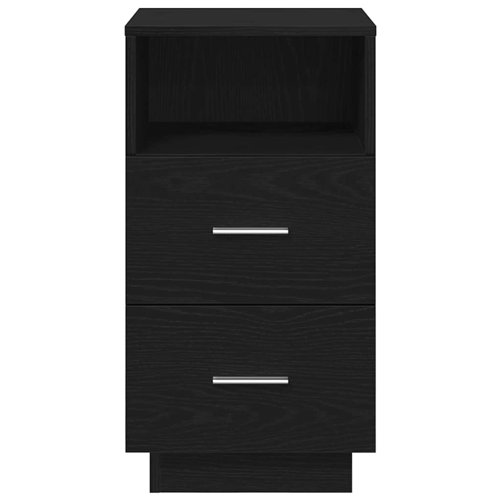 Comodini 2 pz con 2 Cassetti Neri 36x36x68 cm