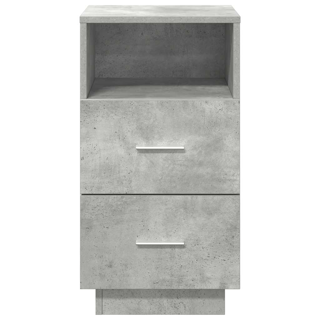 Comodini 2 pz con 2 Cassetti Grigio Cemento 36x36x68 cm