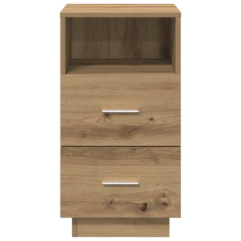 Comodini 2 pz con 2 Cassetti Rovere Artigianale 36x36x68 cm