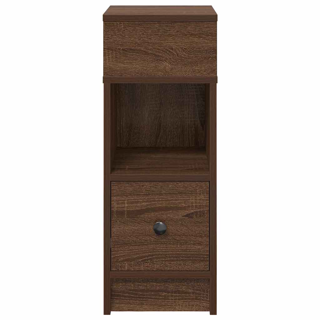 Comodino con Cassetto Rovere Marrone 25x31x66 cm