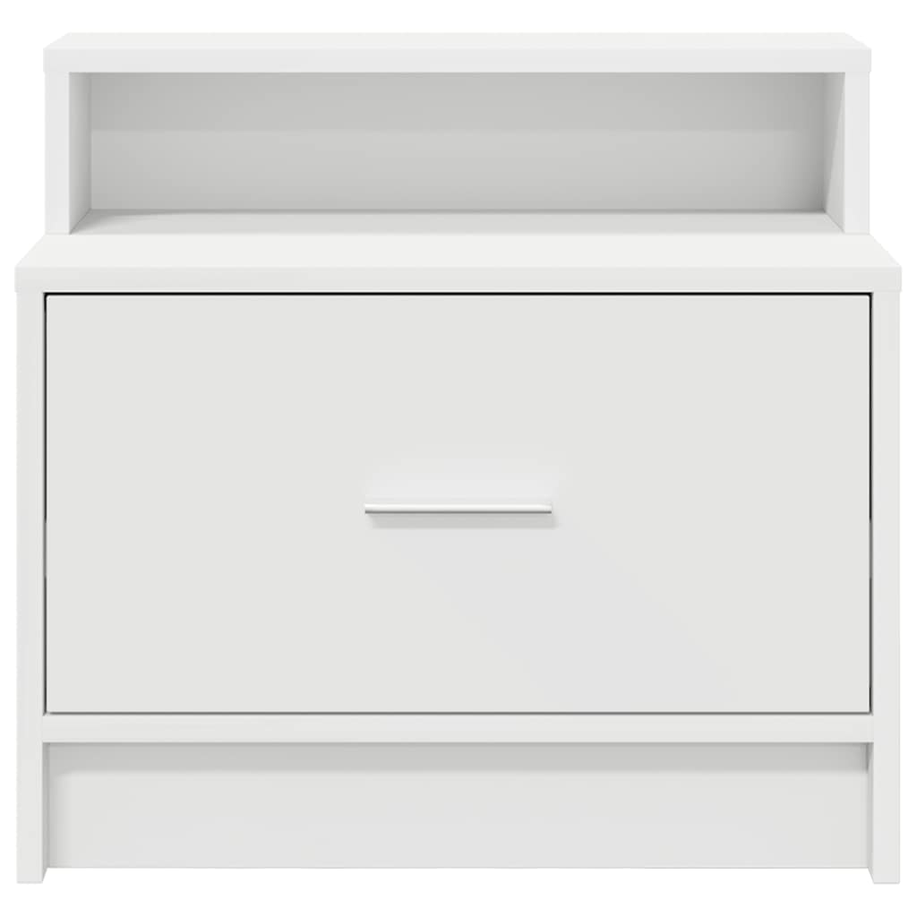 Comodini con Cassetto 2 pz Bianco 51x31x47 cm