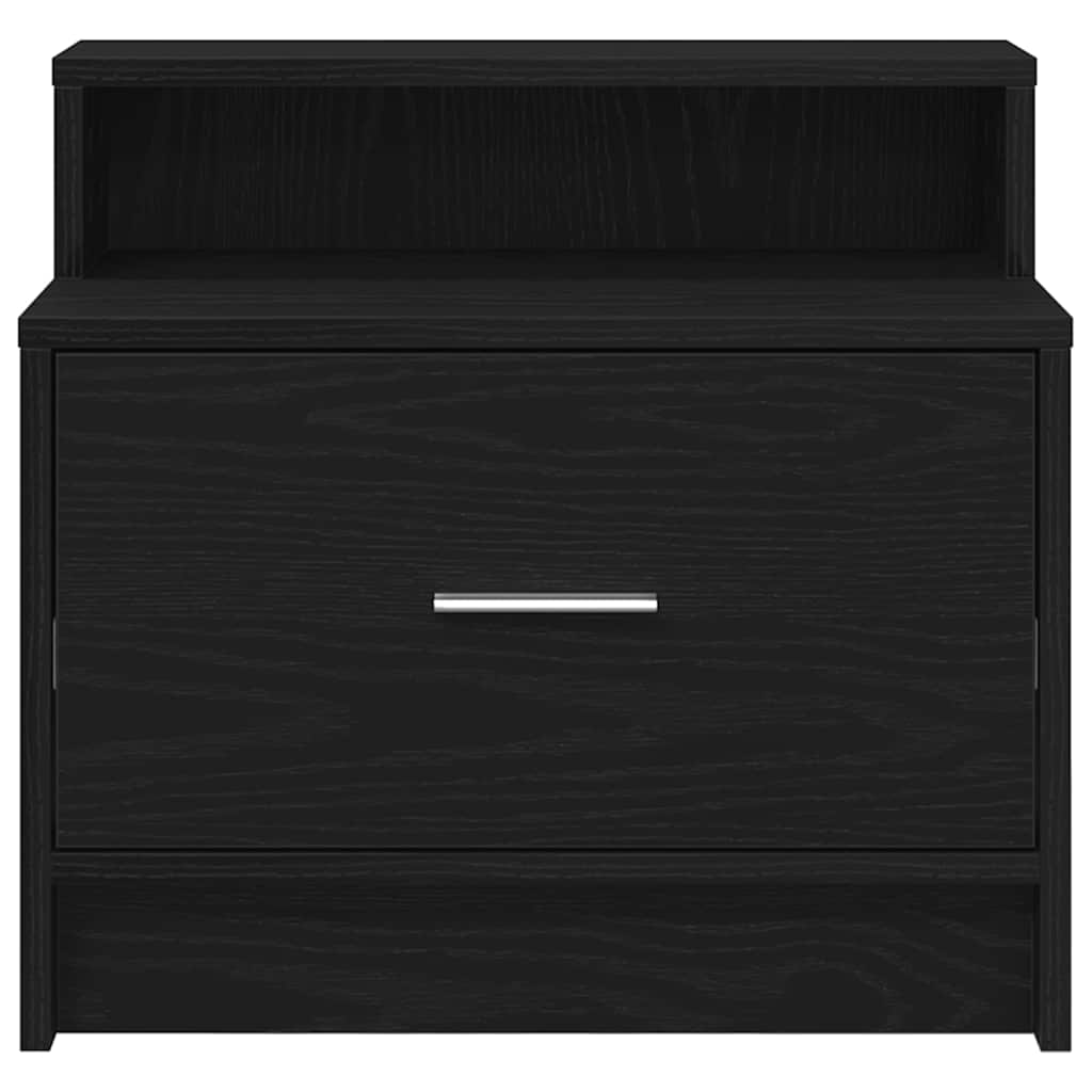 Comodini con Cassetto 2 pz Rovere Nero 51x31x47 cm
