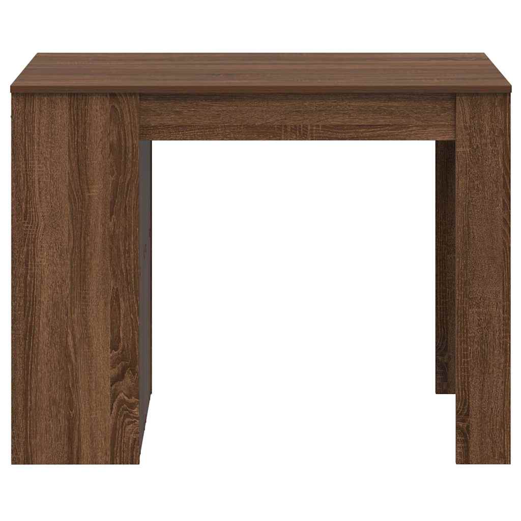 Scrivania con Cassetto Ripiano Rovere Marrone Legno Multistrato