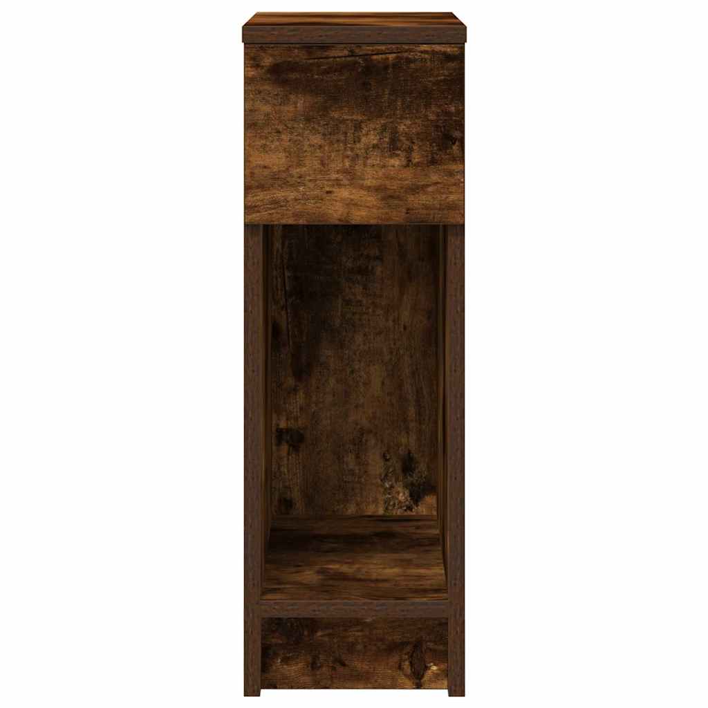 Comodini con Cassetto 2 pz Rovere Fumo 20x36x60 cm