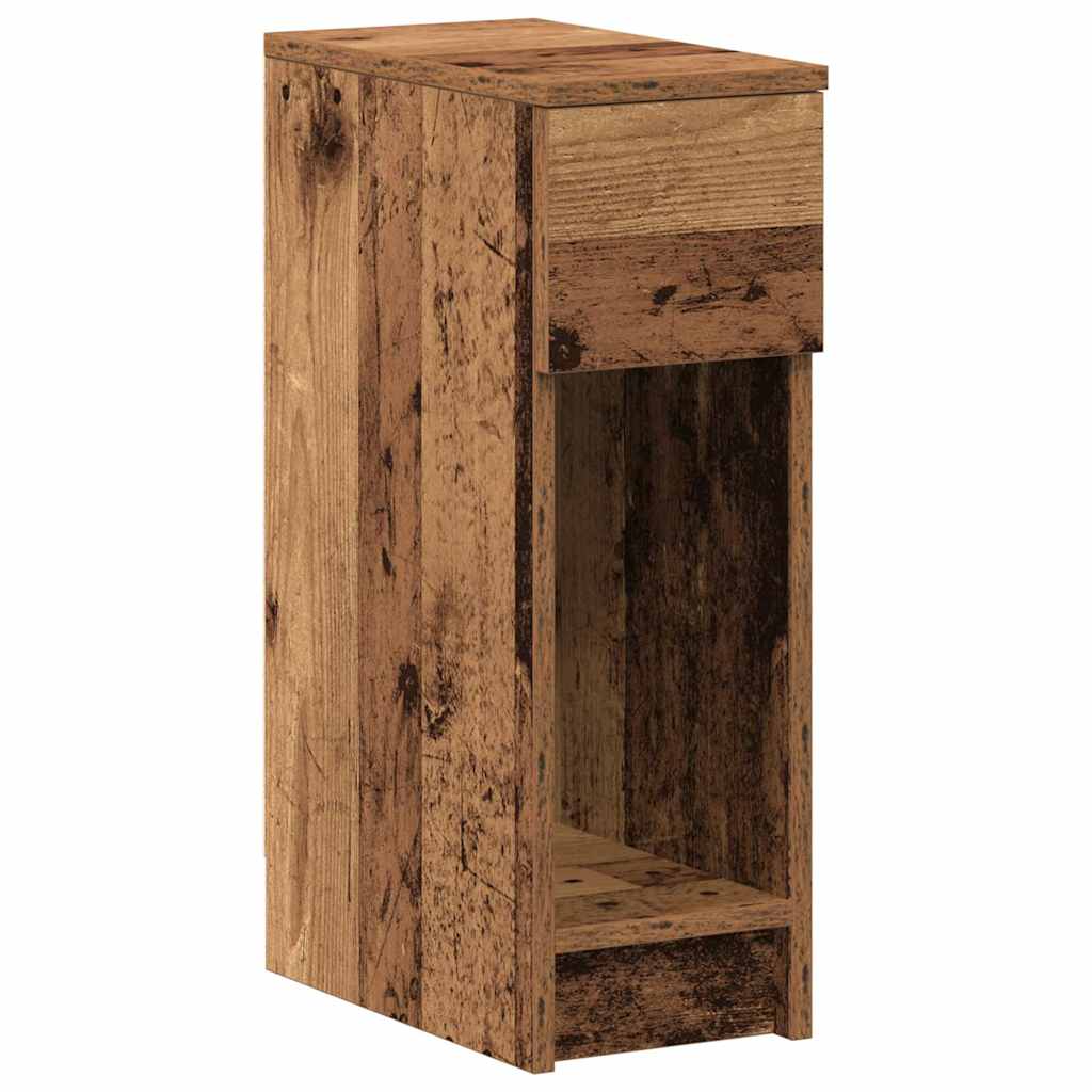 Comodini con Cassetto 2 pz in Legno Antico 20x36x60 cm