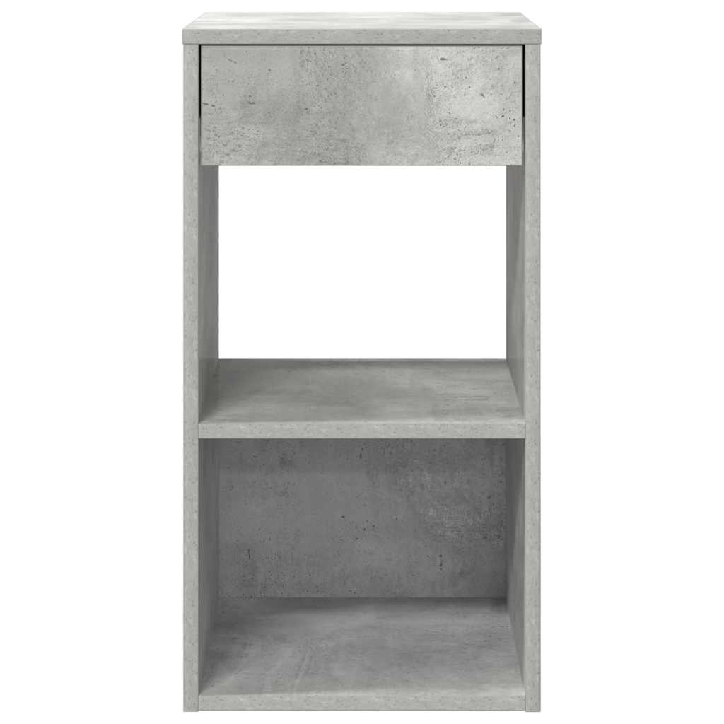 Comodini con Cassetto 2 pz Grigio Cemento 35x34x66,5 cm