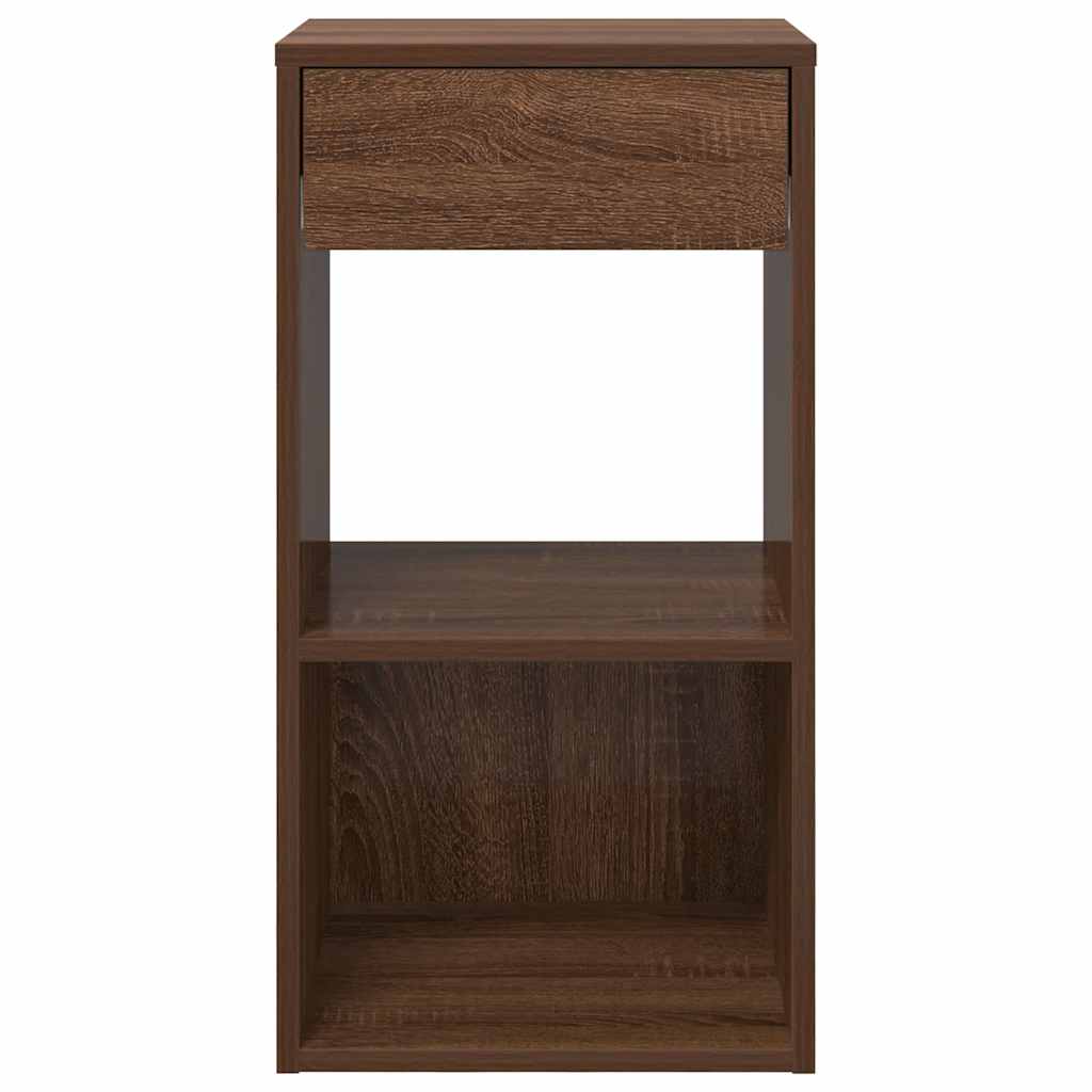 Comodini con Cassetto 2 pz Rovere Marrone 35x34x66,5 cm