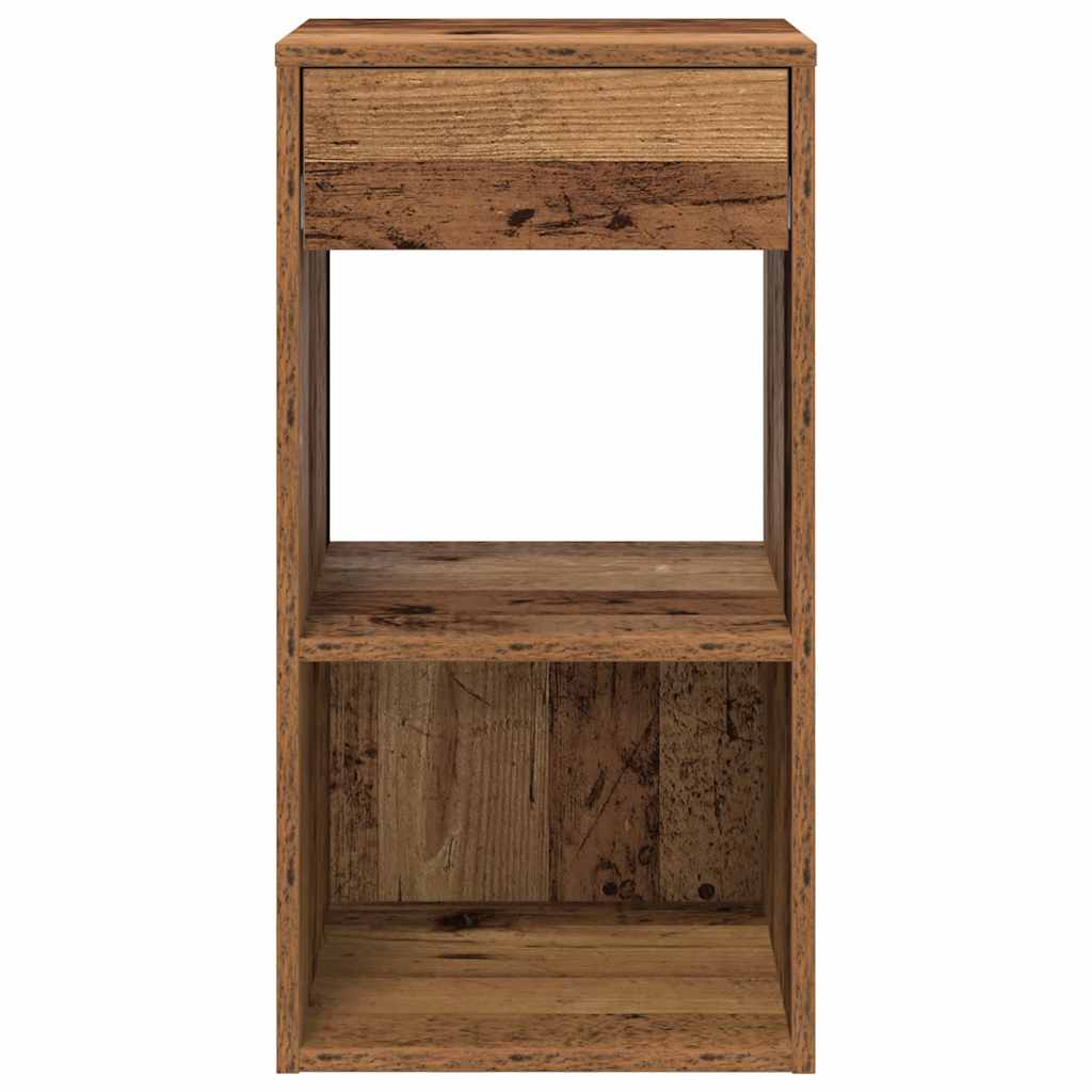 Comodino con Cassetto Legno Antico 35x34x66,5 cm