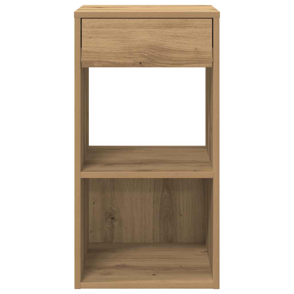 Comodini con Cassetto 2 pz Rovere Artigianale 35x34x66,5 cm
