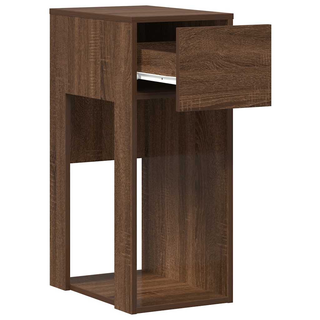 Supporto per Computer a Torre con Cassetto Marrone 30x44x74 cm