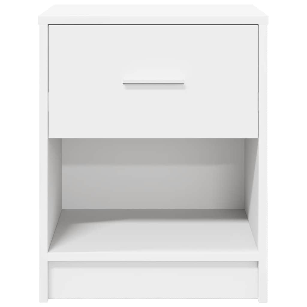 Comodini 2 pz con Cassetto Bianco 40x34x50 cm