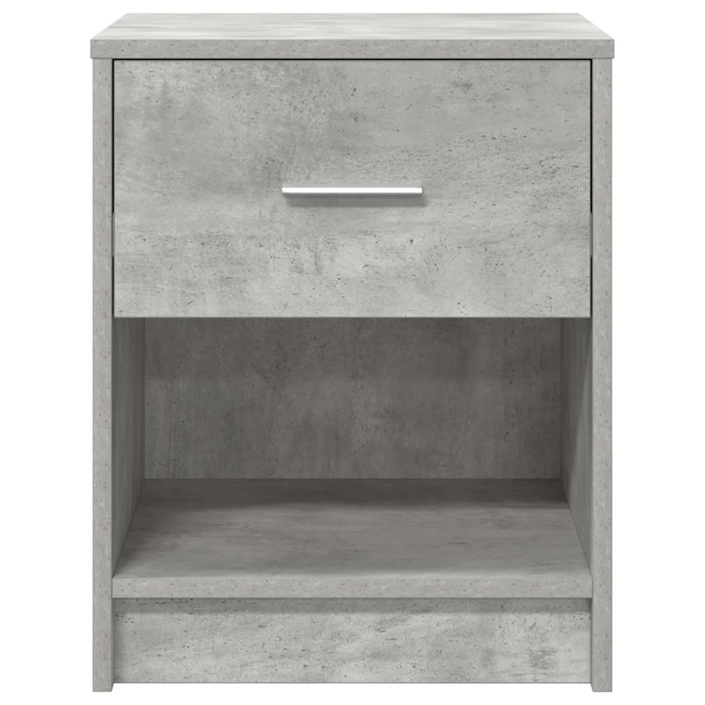 Comodini 2 pz con Cassetto Grigio Cemento 40x34x50 cm
