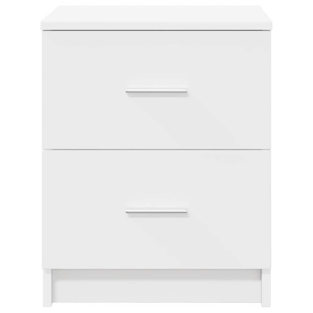 Comodini 2 pz con 2 Cassetti Bianchi 40x36x50 cm