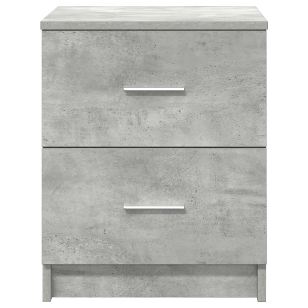 Comodini 2 pz con 2 Cassetti Grigio Cemento 40x36x50 cm