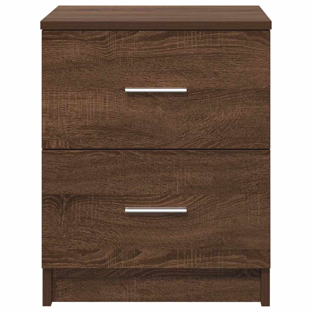 Comodini 2 pz con 2 Cassetti Rovere Marrone 40x36x50 cm