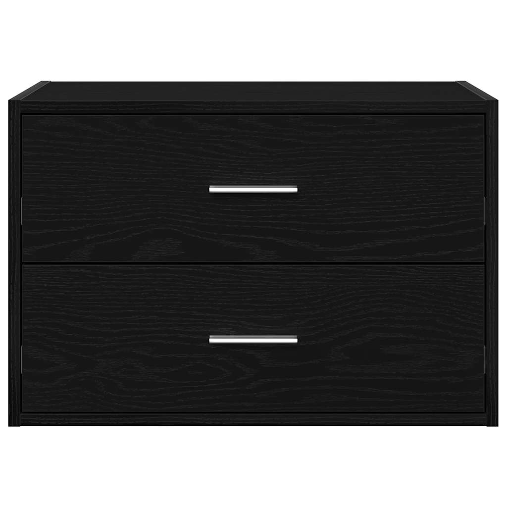 Armadio con 2 Cassetti Rovere Nero 60x31x40 cm in Truciolato