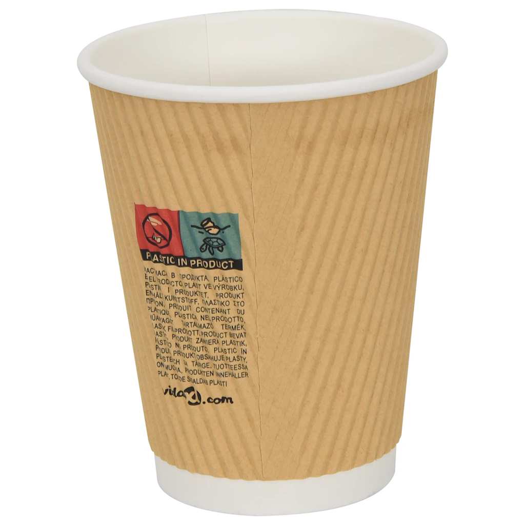 Bicchieri da Caffè in Carta 500 pz 12oz 300ml Marrone
