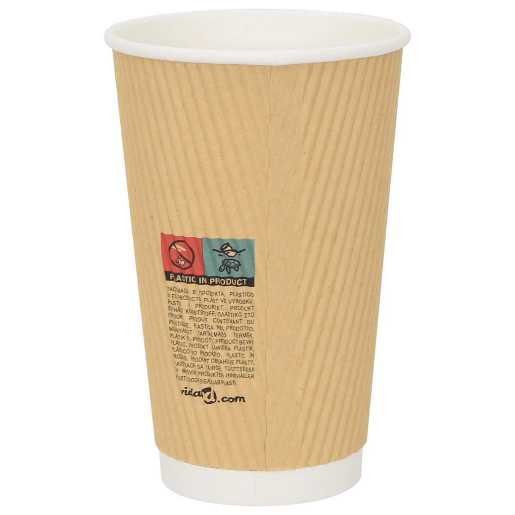 Bicchieri da Caffè in Carta 500 pz 16oz 400ml Marrone