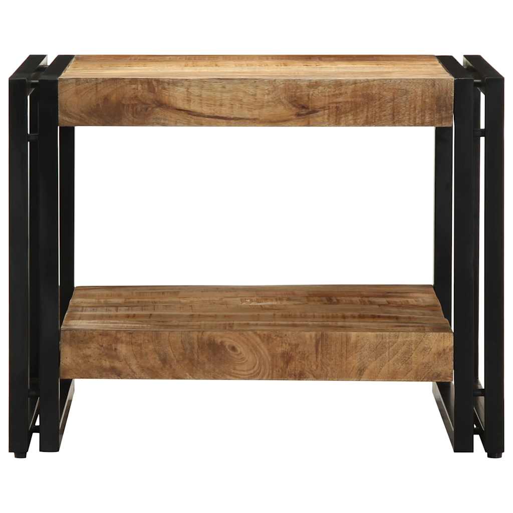 Tavolino da Salotto 50x50x38 cm Legno Massello di Mango Grezzo