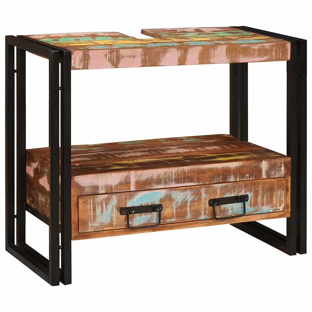 Armadio da bagno Multicolore Legno Recuperato Massello