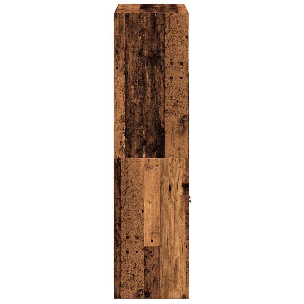 Credenza con Ante Legno Antico 68x37x142cm in Legno Multistrato