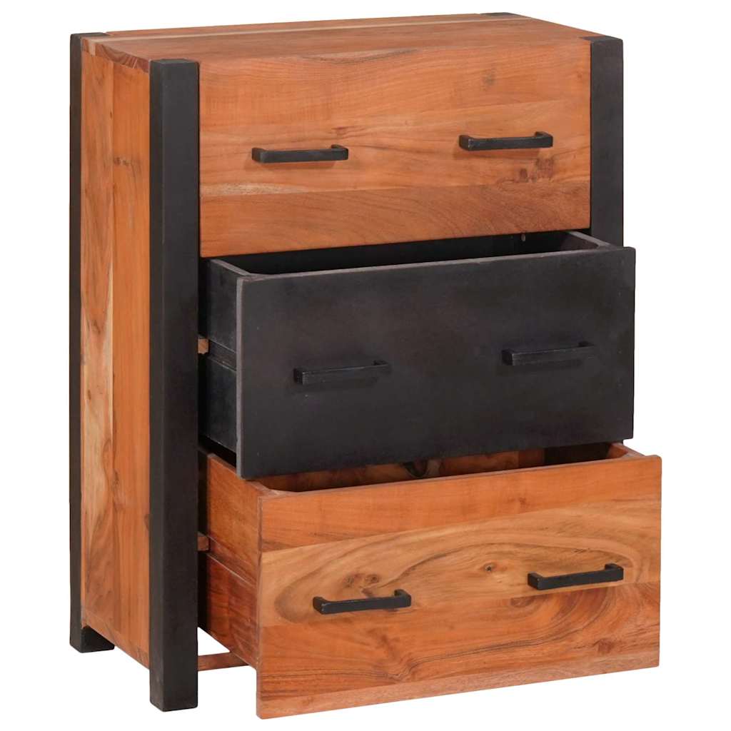 Credenza 3 pcs Marrone 55 x 30 x 75 cm Legno di Acacia Massello