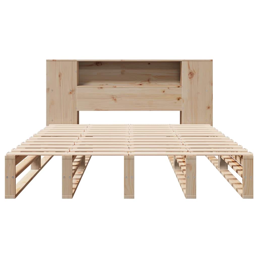 Letto Libreria senza Materasso 135x190 cm in Legno Massello