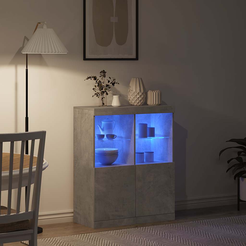 Credenza Grigio Cemento 81x37x100 cm in Legno Multistrato