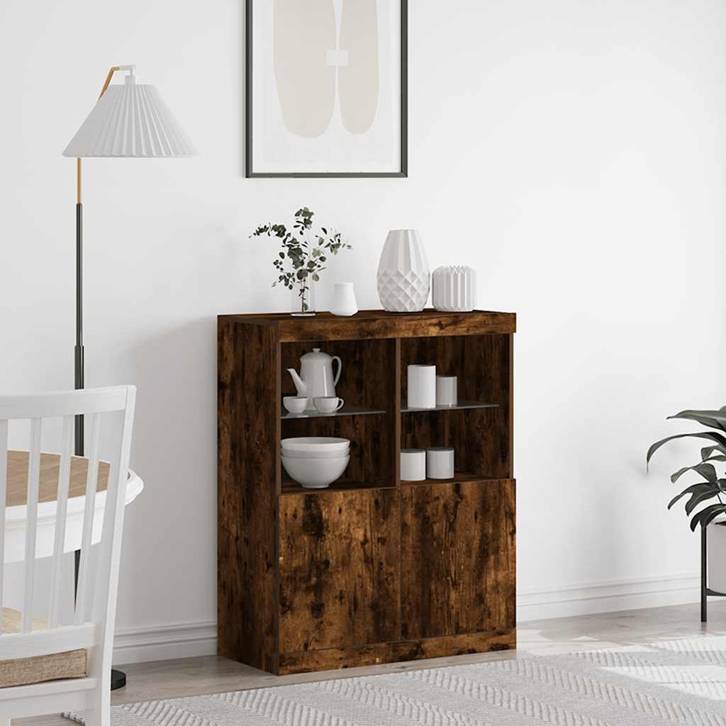 Credenza Rovere Fumo 81x37x100 cm in Legno Multistrato