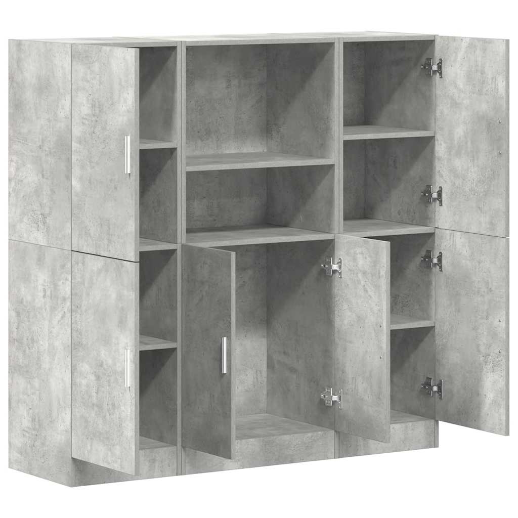 Set di Mobili da Cucina 3 pz Grigio Cemento in Truciolato