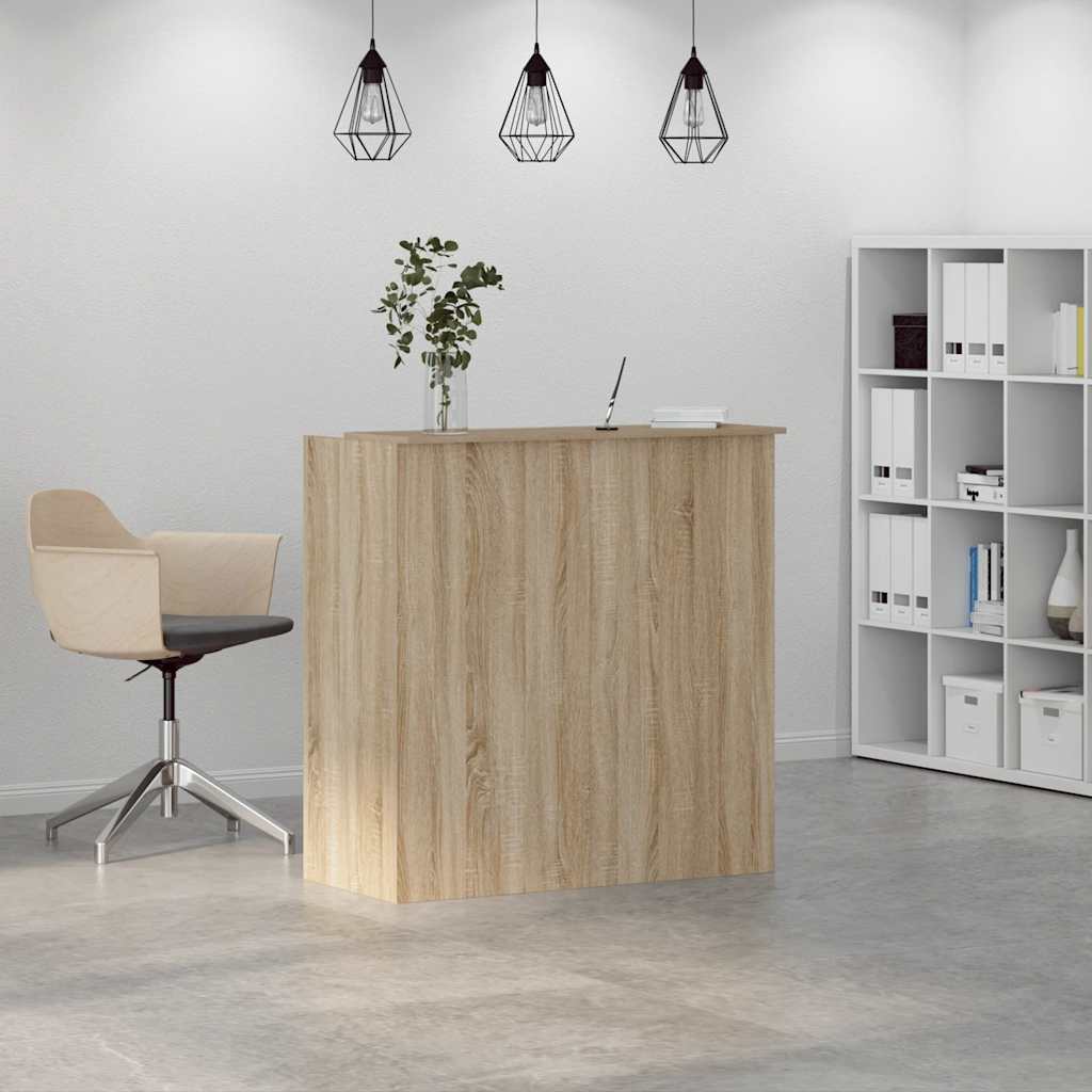 Scrivania per Reception Rovere Sonoma 100x50x103,5 cm in Legno Massello