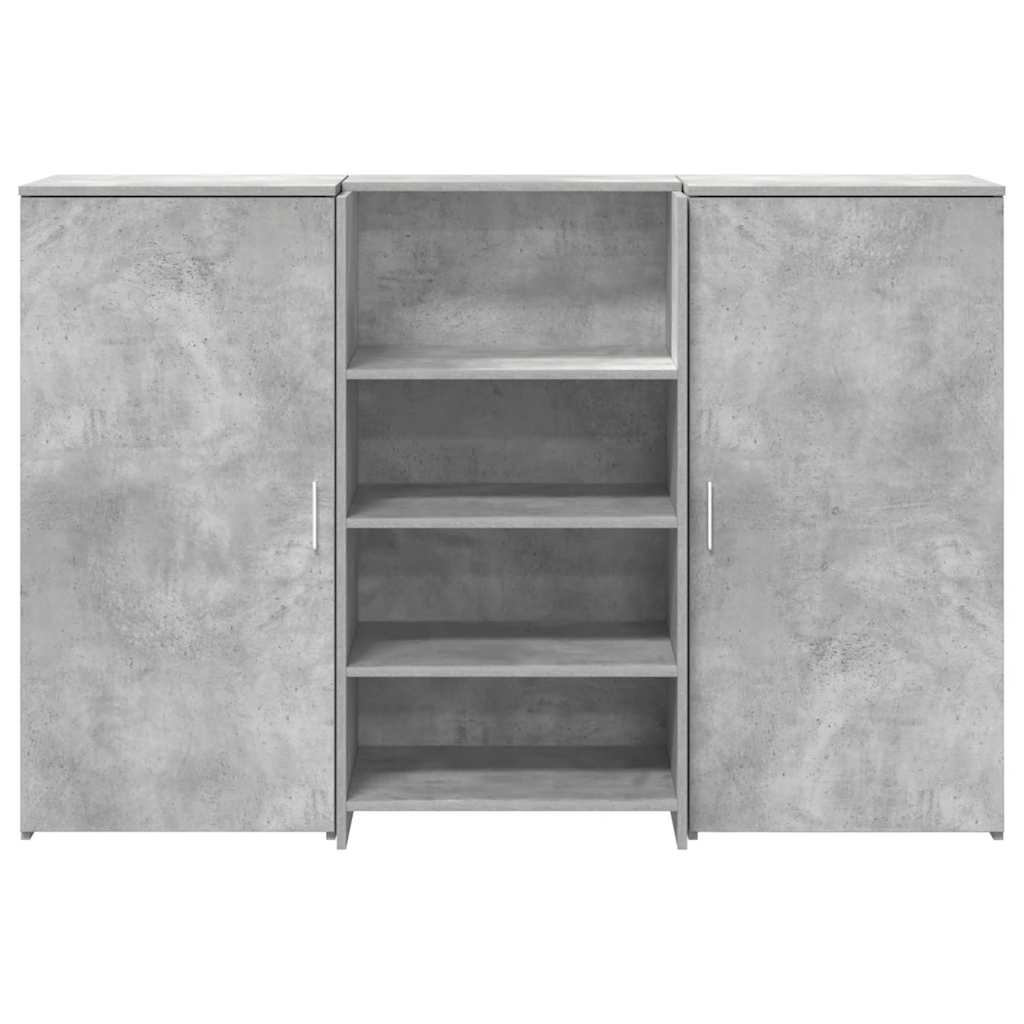 Banco Reception Grigio Cemento 155x50x103,5cm Legno Multistrato