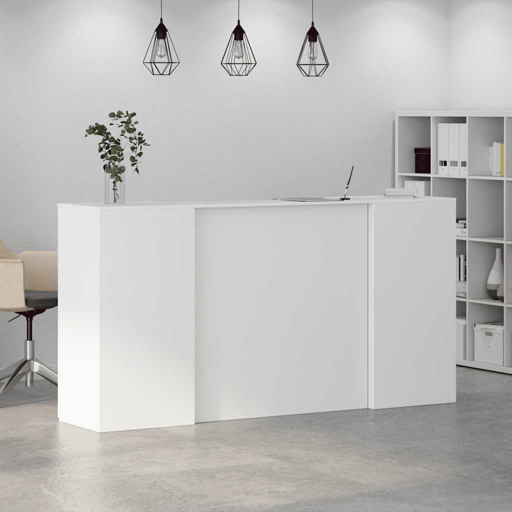 Banco Reception Bianco 200x50x103,5 cm in Legno Multistrato