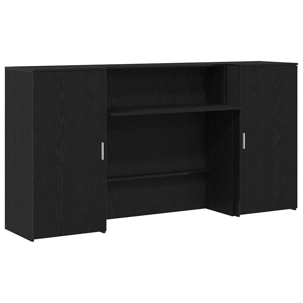 Banco Reception Rovere Nero 200x50x103,5 cm Legno Multistrato