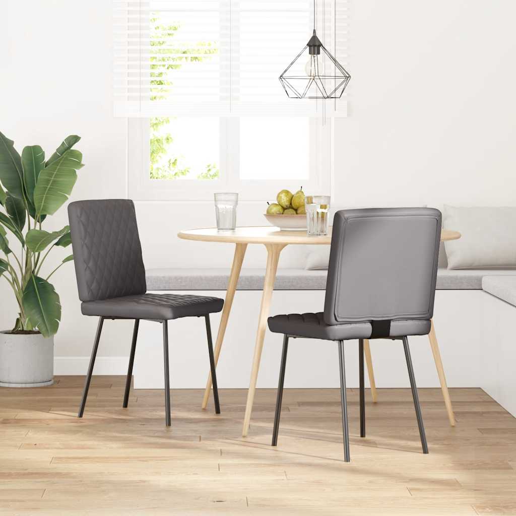 Sedie da Pranzo 2 pz Grigie in Similpelle